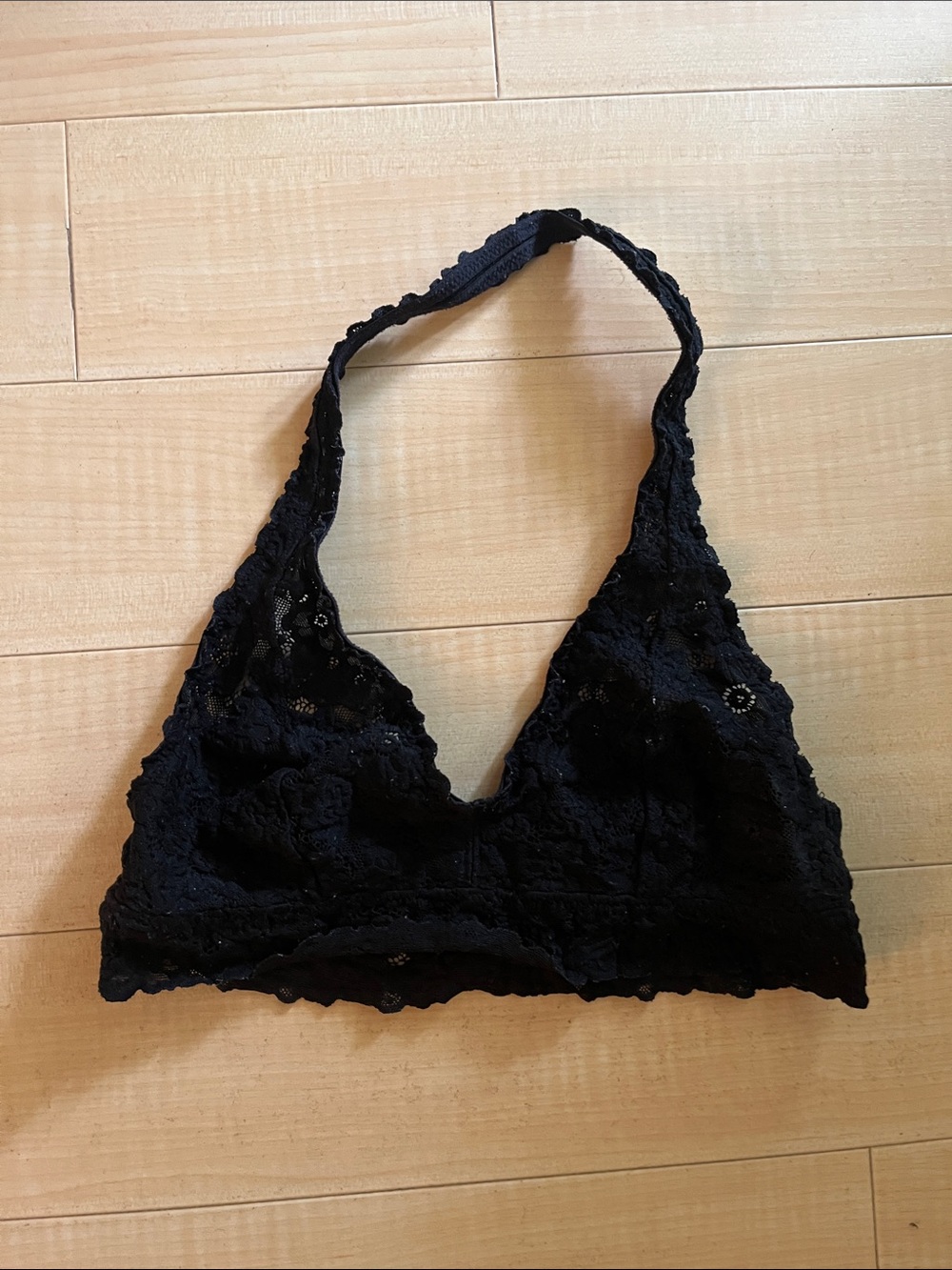 Aerie Black Lace Halter Bralette - Women Intimates